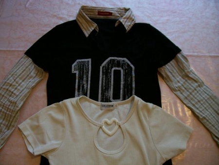 1 x triko-ko�ile vel.L + tri�ko kr.ruk�v vel.S/M